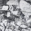 Steel Landscape - by Sharon Lindenfeld - etching on paper - 24 x 27 inches - year 2007 - at Paia Contemporary Gallery 