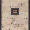655 Spanish White - by Randall Reid - mixed media metal & wood - 11.5 x 10.5 x 2 inches - year ? - at Paia Contemporary Gallery