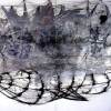 Meditation Ship IV- by Jinwon Chang - 60 X 44 inches - acrylic and pencil on paper - year 2006 - at Paia Contemporary Gallery